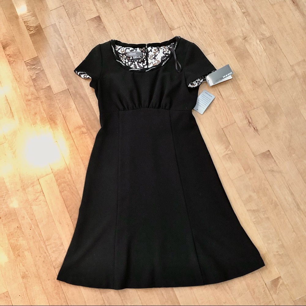 Black Crepe Donna Ricco Dress (Brand New)